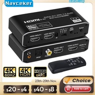 2x1 4K 120Hz HDMI Switch eARC Audio Extractor ARC Optical Toslink HDMI 2.0 Switch 4K 60Hz HDMI Switc