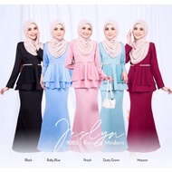 Baju kurung modern jeslyn black baby blue peach dusty green maroon