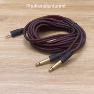 Cable 3.5 to two ends 6mm brown copper core 3m