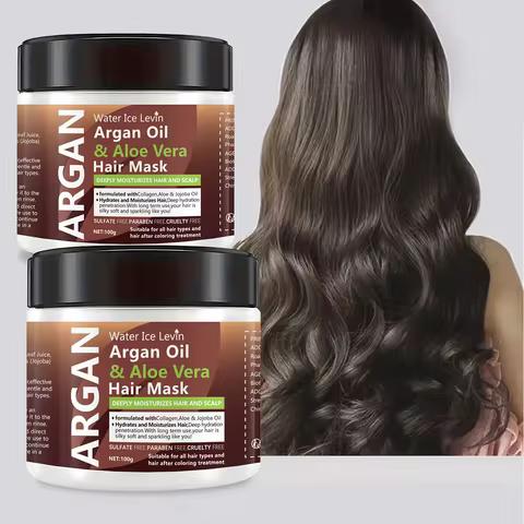 Argan Oil Aloe Vera Hair Mask Dual Oil Control Moisturizer Conditioner Soft Smooth Frizz Damaged Rep