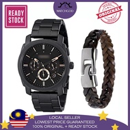 [ORIGINAL & Free Bracelet] F BRAND FS4682 Mid-Size Chronograph Stainless Steel Men Watch Jam Tangan 