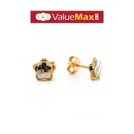 22K Gold Two Tone Star Earstud