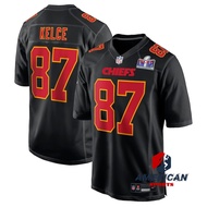 Men's 2023-24 Kansas City Chiefs Travis Kelce Black NFL Super Bowl LVIII Limited American Football J