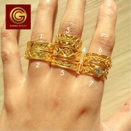 GGOLD แหวนเพชรทอง96.5%แท้ 0.5 สลึง ปรับไซส์​​ได้ ผ่อน LazPayLater ได้