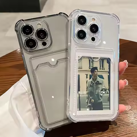 Transparent Card Slot Funda For Xiaomi Redmi Note 13 Pro 5G 11 10 12 13 10S 11S Pro Case Redmi 14C 1