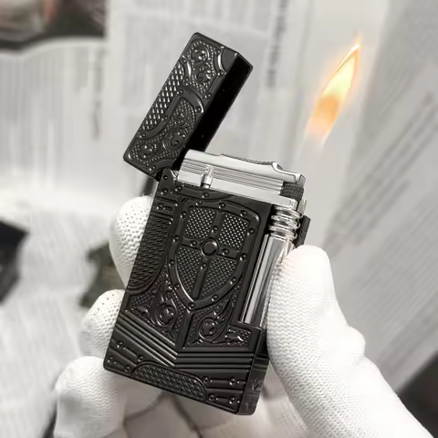 Brand lighter Vintage Shield Knight Collectible Gas Metal Lighter Engraving Pattern L2 Perfect Gift 