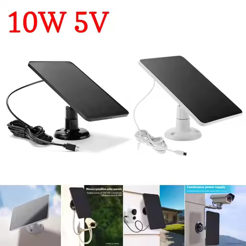 10W Solar Panel Solar Battery Charger 5V Micro USB Charging For IP Surveillance Camera for Arlo Came