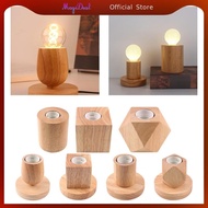 MagiDeal Retro Style Wood Table Lamp E27 Socket Desk Lamp Base Holder Bedside Lamp Decor Wooden Base