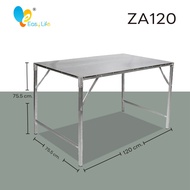 📌 โต๊ะเอนกประสงค์ โต๊ะพับสแตนเลสหน้าเรียบขาเหล็กแข็งแรง พับเก็บได้มี 4 ขนาดให้เลือก ✅ ZA-90 / ZA-120