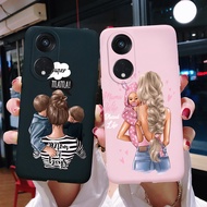 OPPO Reno8 T 5G Phone Case Super Mom Baby Fashion Girls Pattern Matte Back Cover for Oppo Reno 8T 5G CPH2505 Soft Casing 6.7''