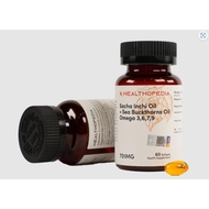 🌿 Healthopedia Sacha Inchi + Sea Buckthorn Oil | Omega 3•6•7•9 Untuk Jantung, Kulit & Tenaga (60 Sof