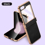LANGSIDI Natural Cowhide Leather Phone Case for Samsung Galaxy Z Flip6 Flip7 Flip 7 6 5 5G ZFlip5 ZF