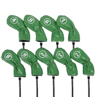 Golf Iron Head Covers, Waterproof PU Leather 4-9 AW SW PW, Elastic Drawstring Golf Accessories