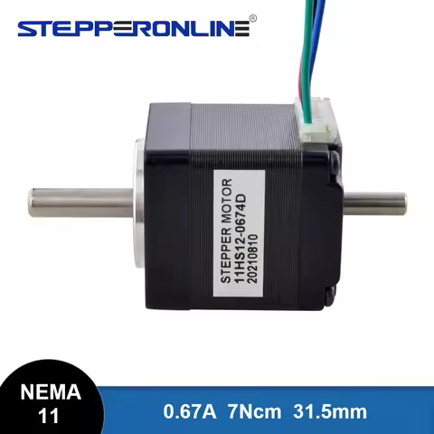 Dual Shaft Nema 11 Stepper Motor 1.8deg 7Ncm(9.94oz.in) 0.67A 4-lead Step Motor for DIY CNC 3D Print