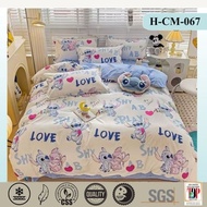 G9 1200Tc Cartoon Bedsheet 5in1+Comforter Set Cadar Kartun Lembut & Comel Cotton Fitted Bedsheet