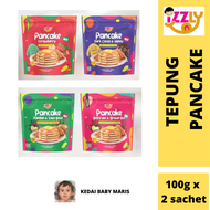 Tepung Pancake Premix Izzly untuk Bayi 7 bulan ke atas Perisa Ubi Bit Strawberry Honey Dark Cocoa So