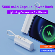 Z Tech 5000mAh Lightning Mini Power bank Fast Charging Powerbank No Need Charging Cable Battery Bank Portable Charger