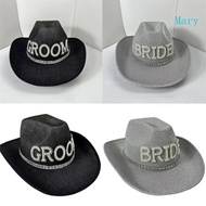 Mary Jeweled Cowgirl Hat Cowgirl Hat Glitter for Bride GROOM Bachelorette Party