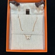 Hermes mini pop h necklace 白色拼玫瑰金
