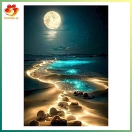 [hzsdakjjh.] " Beach Moonlight" 30 X 40 cm Full Layout Wall Decor 30X40cm Without Frame