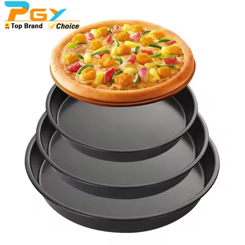 7/8/9/10 Inch Pizza Baking Pan Nonstick Carbon Steel Pizza Tray Round Baking Sheet for Homemade Pizz