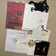 專櫃 美妝保養 紙袋 提袋  購物袋 克蘭詩 chanel ipsa  Lancôme GUERLAIN  YSL 環保♻️