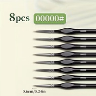 8/10/12pcs Professional Small Detail Brush 00000 # Fine Tip Brush Set Detail Brush Set Suitable for 