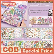 WHPHous 1Set Plus Size Cartoon Scenes Book Landscape Sticker DIY Toy Game Books 3D Sticker Cabin Sce