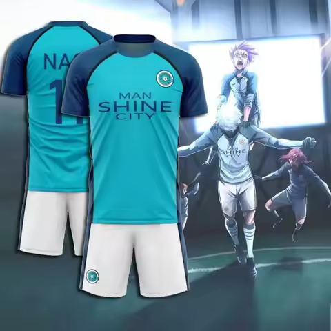 2025 Summer new Maillot Blue Lock jersey Men's T-shirt Short Anime Shine City Soccer men's jersey se