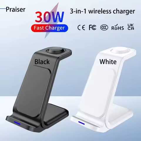 3 In 1 Magnetic Wireless Charger Stand For iPhone 16 15 14 13 Pro Max Apple Watch 9 8 AirPods Fast C