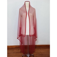 Slayer bridal veil/ bridal veil elegant bridal hijab/ bridal veil maroon bridal veil