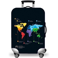 WUJIAONIAO Travel Luggage Cover Baggage Suitcase Cover Protector Skins 18-32 Inch (map, L (for 25-28