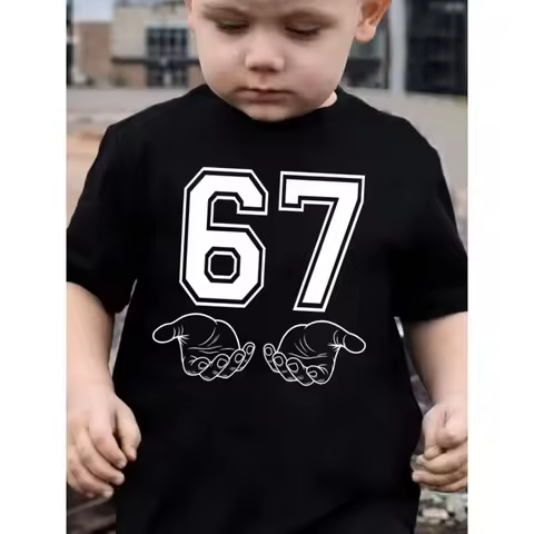 Fun Six Seven 6 7 Meme Design T-Shirt for Kids Chaotic Humor Y2k Game Saying Tees Gift Tops Fashion 