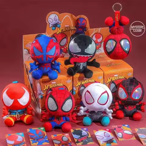 @*Marvel Spider Man Cosbi Blind Box Plush Bag Pendant Kawaii Spider Man Desktop Accessories Surprise