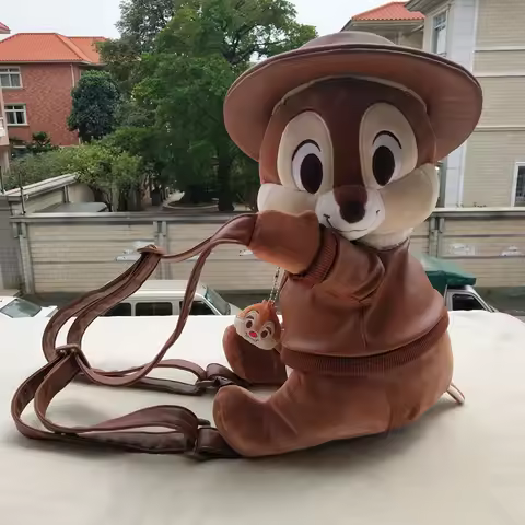 35cm Disney Cartoon Chip n Dale Plush Backpack Anime Soft Stuffed Animals Dolls Toys bags for childr