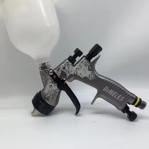 Grey Spray Gun TE20 1.3MM Nozzle Varnish HVLP Paint Tool for Devilbiss