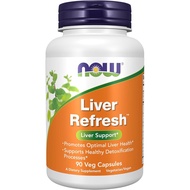 NOW Foods Supplements, Liver Refresh™ with Milk Thistle Extract and unique Herb-Enzyme blend, 90 Veg