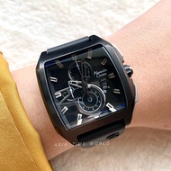 [Original] Alexandre Christie 6617 MCRIPBA Chronograph Square Man Watch with Black Silicone Strap