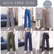 Pleatbynisa A114 Marble Pleated Pants Polyester Fabric1