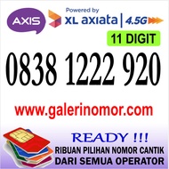 Nomor Cantik Axis 11 Digit Axiata Prabayar Support 4.5G Jaringan XL Nomer Kartu Perdana 0838 1222 920