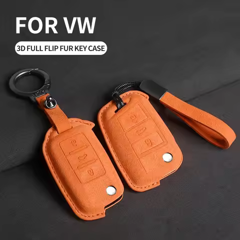 Car Flip Key Case Cover For VW Volkswagen Golf 7 MK7 Tiguan MK2 For SEAT Ateca Leon FR 2 Ibiza Skoda