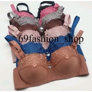 3PCS UNDERWEAR BRA HUANG 8813FF BH/ LACE PUSH UP UNDERWEARWanita CUP BPOLOS 3 HOOKS MEDIUM FOAM SIZE