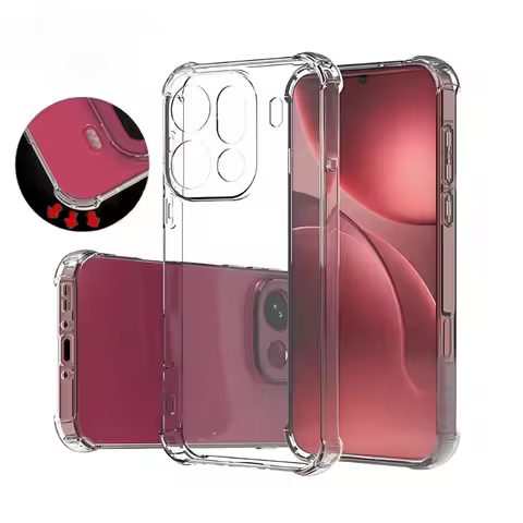 Case For OPPO Find X9 Pro X8 Reno 15 Pro TPU Transparent Protective Cover Four Corners Shockproof Bu