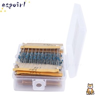 ESPOIR 640PCS Resistor Assortment Kit, 1ohm-10M0hm 1/6W Power Metal Film Resistors, Durable 1% Toler