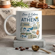 Aesthetic Mug Athens Greece Beautiful Korean Style Ceramic Glass Wedding Souvenir