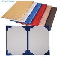 SEPTEMBER A3 A4 Art Paper Hardcover, High-end Signing Contract File Paper Page Folder, Simple Hosted