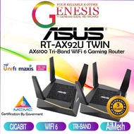 [ PERFORMANCE WIFI 6 ROUTER ] ASUS RT-AX92U AX6100 MU-MIMO TRI-BAND WHOLE HOME MESH WIFI SYSTEM (2-P