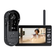 【S-NEW】4.3 inch Outdoor Bluetooth-compatible Wireless Doorbell with Camera 1800mAh