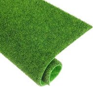 QUARKZMAN Pack of 6 Artificial Grass Rugs, 15 cm x 15 cm x 3 mm, Realistic Fake Grass Rug for Decora