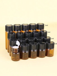 8入組 1ml 2ml 3ml 5ml 茶色光線不透明精油瓶香水樣品瓶玻璃瓶旅行便攜裝瓶適用於戶外和旅行使用